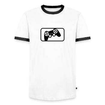 Controller Sport - T-shirt contrasté Homme - blanc/noir - Devant - AI Model Female 172 light (172cm) & AI Model Male 178 dark (178cm)