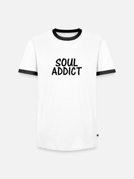 soul addict - Men's Ringer Shirt - white/black