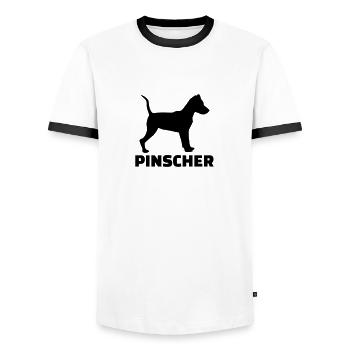 Pinscher - Men's Ringer Shirt - white/black - Front - AI Model Female 172 light (172cm) & AI Model Male 178 dark (178cm)