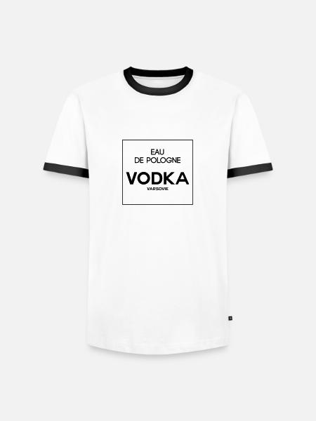 EAU DE POLOGNE - T-shirt contrasté Homme - blanc/noir