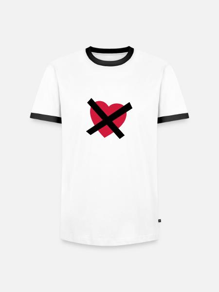 Crossed our Heart - No Love - No Heart - Men's Ringer Shirt - white/black