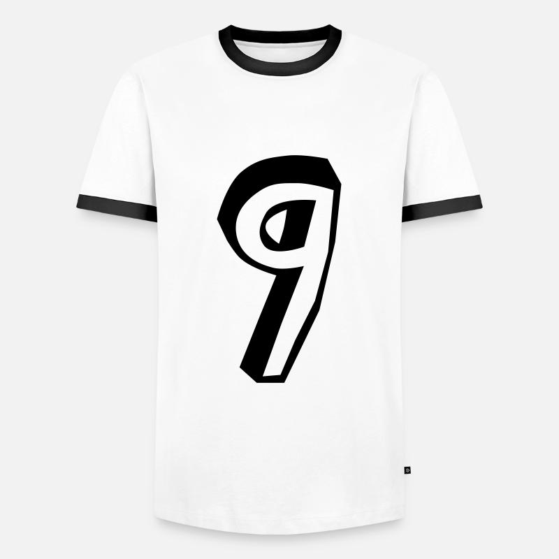 Number Nine - Men's Ringer Shirt - white/black
