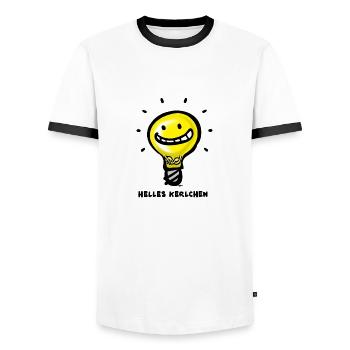 Helles Kerlchen - Männer Kontrast-T-Shirt - Weiß/Schwarz - Vorne - AI Model Female 172 light (172cm) & AI Model Male 178 dark (178cm)