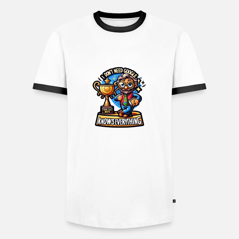 I dont need google - Männer Kontrast-T-Shirt - Weiß/Schwarz