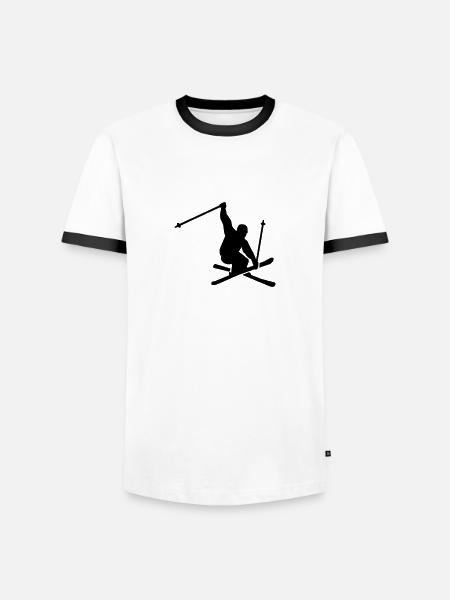 Ski - T-shirt contrasté Homme - blanc/noir