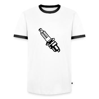 Bougie - T-shirt contrasté Homme - blanc/noir - Devant - AI Model Female 172 light (172cm) & AI Model Male 178 dark (178cm)