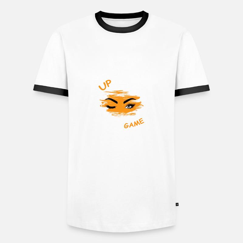 Brow game microblading technician. Gift - Men's Ringer Shirt - white/black