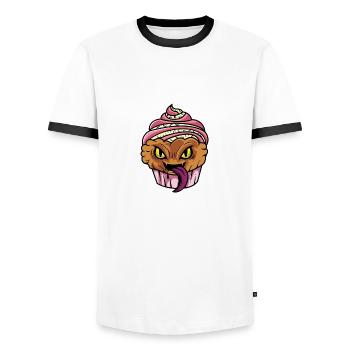 Cupcake-Monster Bäcker Gift - Männer Kontrast-T-Shirt - Weiß/Schwarz - Vorne - AI Model Female 172 light (172cm) & AI Model Male 178 dark (178cm)