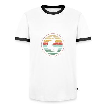 Weinlesestein Holzschnitzer Gift - Männer Kontrast-T-Shirt - Weiß/Schwarz - Vorne - AI Model Female 172 light (172cm) & AI Model Male 178 dark (178cm)
