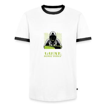Gone Phishing. Computer Science Major. Poison - Men's Ringer Shirt - white/black - Front - AI Model Female 172 light (172cm) & AI Model Male 178 dark (178cm)