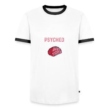 Pour la psychologie Psychologie Personne humoristique Poison - T-shirt contrasté Homme - blanc/noir - Devant - AI Model Female 172 light (172cm) & AI Model Male 178 dark (178cm)