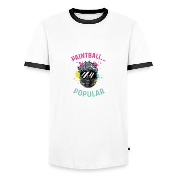 Wear Mask Hobbyist Gift - Men's Ringer Shirt - white/black - Front - AI Model Female 172 light (172cm) & AI Model Male 178 dark (178cm)