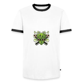 Amateurs de vape fumeur poison - T-shirt contrasté Homme - blanc/noir - Devant - AI Model Female 172 light (172cm) & AI Model Male 178 dark (178cm)