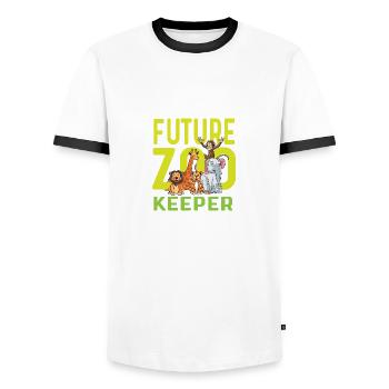 Future Zookeeper Zoologist Poison - Men's Ringer Shirt - white/black - Front - AI Model Female 172 light (172cm) & AI Model Male 178 dark (178cm)