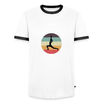 Pilates Fitness Fitnessfanatiker Gift - Männer Kontrast-T-Shirt - Weiß/Schwarz - Vorne - AI Model Female 172 light (172cm) & AI Model Male 178 dark (178cm)