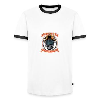 Feuerwehr wie Sex Feuerwehrmann Geschenk - Männer Kontrast-T-Shirt - Weiß/Schwarz - Vorne - AI Model Female 172 light (172cm) & AI Model Male 178 dark (178cm)