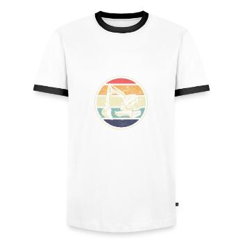 Cadeau de machiniste de pelle vintage - T-shirt contrasté Homme - blanc/noir - Devant - AI Model Female 172 light (172cm) & AI Model Male 178 dark (178cm)