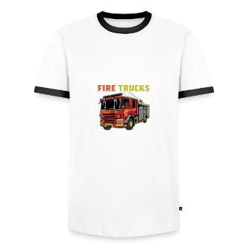 Abgelenkt von Feuerwehrchen Engineman Geschenk - Männer Kontrast-T-Shirt - Weiß/Schwarz - Vorne - AI Model Female 172 light (172cm) & AI Model Male 178 dark (178cm)