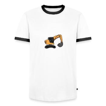 There are meat shops digging specialties gift - Men's Ringer Shirt - white/black - Front - AI Model Female 172 light (172cm) & AI Model Male 178 dark (178cm)