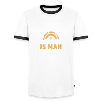 Mann Glitzer Schreiner Gift - Männer Kontrast-T-Shirt - Weiß/Schwarz - Vorne - AI Model Female 172 light (172cm) & AI Model Male 178 dark (178cm)