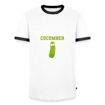 Cool wie Gurke Coole Person Gift - Männer Kontrast-T-Shirt - Weiß/Schwarz - Vorne - AI Model Female 172 light (172cm) & AI Model Male 178 dark (178cm)
