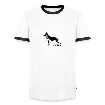 Mutter der Hirten Hundebesitzer Gift - Männer Kontrast-T-Shirt - Weiß/Schwarz - Vorne - AI Model Female 172 light (172cm) & AI Model Male 178 dark (178cm)
