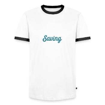 Rettung von Tieren lustige Zitat Tierretter - Männer Kontrast-T-Shirt - Weiß/Schwarz - Vorne - AI Model Female 172 light (172cm) & AI Model Male 178 dark (178cm)