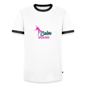 Color watch makes the band funny quote Color Guar - Men's Ringer Shirt - white/black - Front - AI Model Female 172 light (172cm) & AI Model Male 178 dark (178cm)