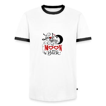 Funny quote sweet I love you to the moon and - Men's Ringer Shirt - white/black - Front - AI Model Female 172 light (172cm) & AI Model Male 178 dark (178cm)