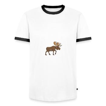 Drôle de conception de wapiti pour hommes Femmes Garçons Tétées - T-shirt contrasté Homme - blanc/noir - Devant - AI Model Female 172 light (172cm) & AI Model Male 178 dark (178cm)
