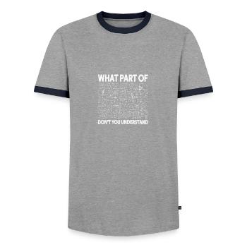 Funny Civil Engineer Tea - Graduation of Bauingen - Men's Ringer Shirt - grey/navy  - Front - AI Model Female 172 light (172cm) & AI Model Male 178 light (178cm)