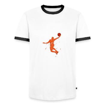 If I miss this jumpshot, I won't - Men's Ringer Shirt - white/black - Front - AI Model Female 172 light (172cm) & AI Model Male 178 dark (178cm)