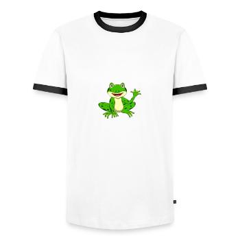 Frog catch 'toad hunting design for an ox fr - Men's Ringer Shirt - white/black - Front - AI Model Female 172 light (172cm) & AI Model Male 178 dark (178cm)