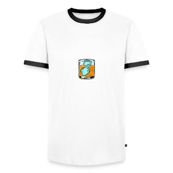 Cool Whisky pour Malt Whisky Alcool Bourbon Rye - T-shirt contrasté Homme - blanc/noir - Devant - AI Model Female 172 light (172cm) & AI Model Male 178 dark (178cm)