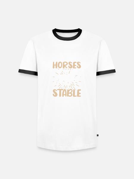 Horses keep me stable - Men's Ringer Shirt - white/black