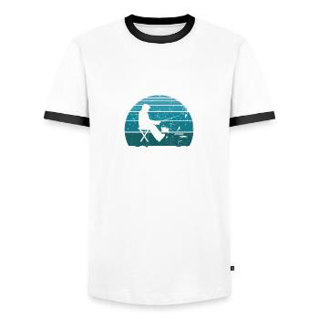 I'd rather be ice fishing - Men's Ringer Shirt - white/black - Front - AI Model Female 172 light (172cm) & AI Model Male 178 dark (178cm)
