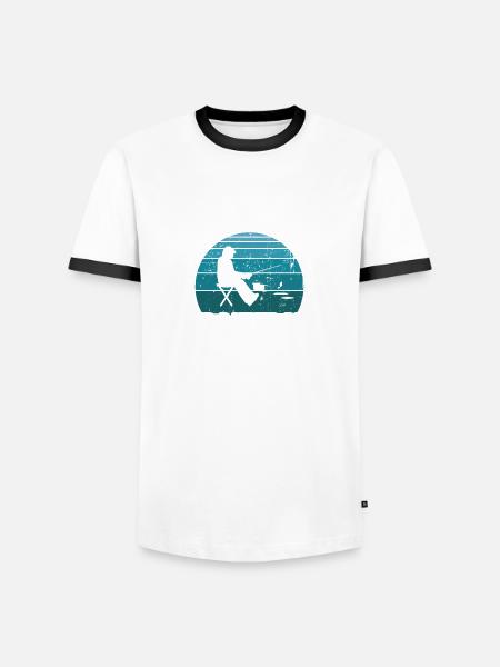 I'd rather be ice fishing - Men's Ringer Shirt - white/black