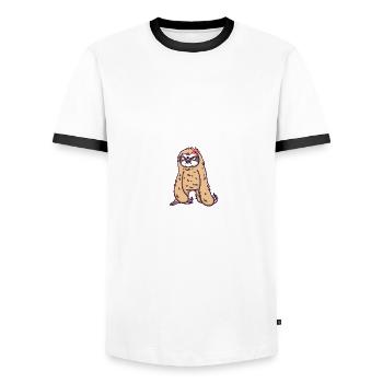 I have no haters I have fans in denial - Men's Ringer Shirt - white/black - Front - AI Model Female 172 light (172cm) & AI Model Male 178 dark (178cm)