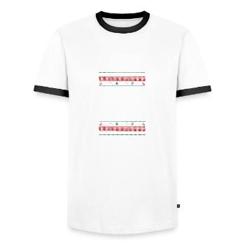 Dreaming of a Lite Christmas Food Christmas - Men's Ringer Shirt - white/black - Front - AI Model Female 172 light (172cm) & AI Model Male 178 dark (178cm)