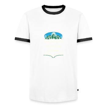 Campers will camp summer vacation tropical trip - Men's Ringer Shirt - white/black - Front - AI Model Female 172 light (172cm) & AI Model Male 178 dark (178cm)