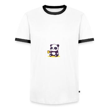 Hello Goodbye Introverted sayings antis - Men's Ringer Shirt - white/black - Front - AI Model Female 172 light (172cm) & AI Model Male 178 dark (178cm)
