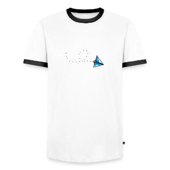 Paper plane - Men's Ringer Shirt - white/black - Front - AI Model Female 172 light (172cm) & AI Model Male 178 dark (178cm)