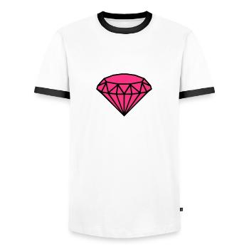 Diamant - T-shirt contrasté Homme - blanc/noir - Devant - AI Model Female 172 light (172cm) & AI Model Male 178 dark (178cm)