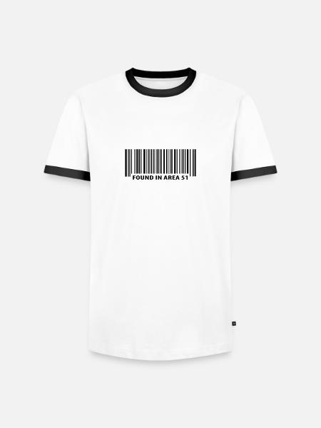 Found in Area 51 - Männer Kontrast-T-Shirt - Weiß/Schwarz