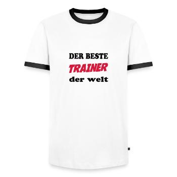 Der beste trainer der welt - Männer Kontrast-T-Shirt - Weiß/Schwarz - Vorne - AI Model Female 172 light (172cm) & AI Model Male 178 dark (178cm)