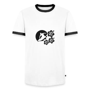 Surfeur - T-shirt contrasté Homme - blanc/noir - Devant - AI Model Female 172 light (172cm) & AI Model Male 178 dark (178cm)