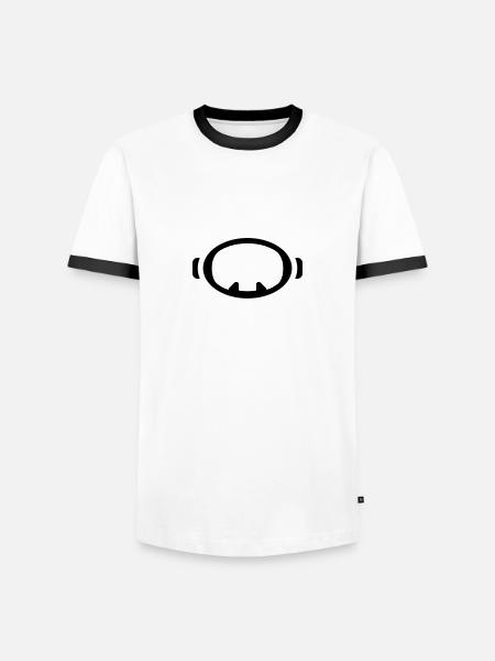Retro Diving Logo - Men's Ringer Shirt - white/black