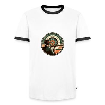 Sagittarius - Men's Ringer Shirt - white/black - Front - AI Model Female 172 light (172cm) & AI Model Male 178 dark (178cm)