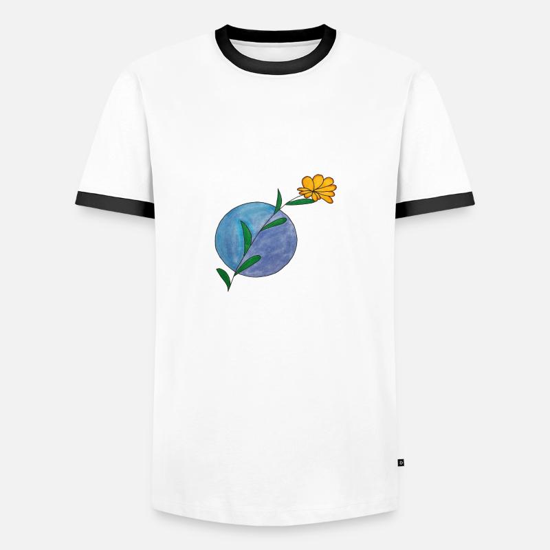 RoundFlower - Men's Ringer Shirt - white/black