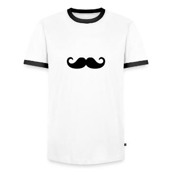 Mustache - Männer Kontrast-T-Shirt - Weiß/Schwarz - Vorne - AI Model Female 172 light (172cm) & AI Model Male 178 dark (178cm)